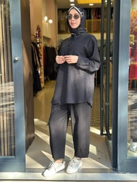Nuss Triko 27K1092 Siyah Pantolonlu Takım