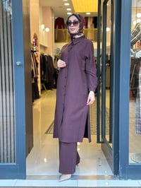 Nuss Triko 27K1096 Mürdüm Uzun Tunik Takım