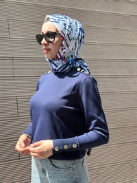 Nuss Triko 27K203 Lacivert Düğme Detaylı Kazak