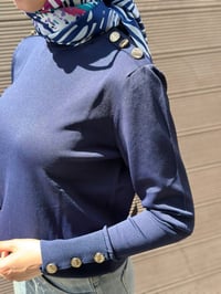 Nuss Triko 27K203 Lacivert Düğme Detaylı Kazak