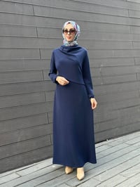Nuss Triko 27K2044 Lacivert Omuzdan Kapak Detaylı Elbise