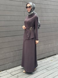 Nuss Triko 27K2051 Kahve Beli Toka Detaylı Elbise