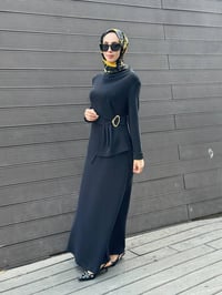 Nuss Triko 27K2051 Siyah Beli Toka Detaylı Elbise