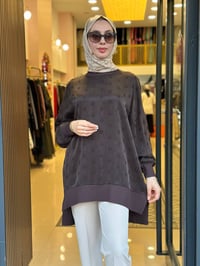 Nuss Triko 27K3043 Kahve Detaylı Tunik