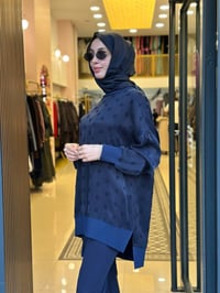 Nuss Triko 27K3043 Lacivert Detaylı Tunik