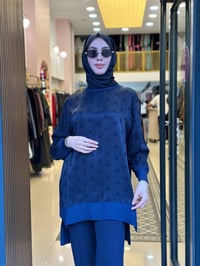 Nuss Triko 27K3043 Lacivert Detaylı Tunik