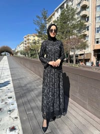 Qeffa Q149 Siyah Dantel Ferace