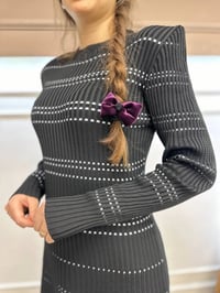 Qooq 24FW404 Siyah Triko Elbise