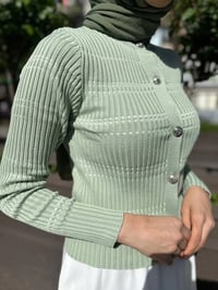 Qooq 24SS699 Mint Triko Hırka