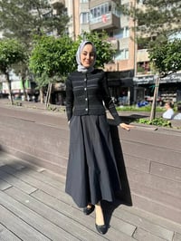 Qooq 24SS699 Siyah Triko Hırka