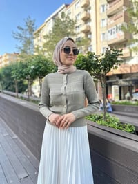 Qooq 24SS699 Vizon Triko Hırka