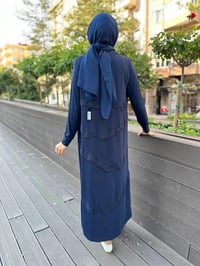RedShow 23010 Lacivert Önü Şerit Şifonlu Kap