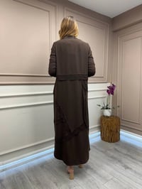 RedShow 25095 Kahverengi Şifon Kumaş Detaylı Ferace