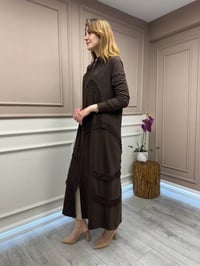 RedShow 25095 Kahverengi Şifon Kumaş Detaylı Ferace