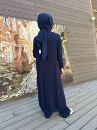 RedShow 25165 Lacivert Şerit Detay Büyük Beden Ferace