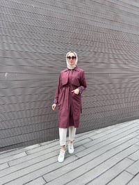 Trenç 3723 Bordo Yaka Detaylı Kap