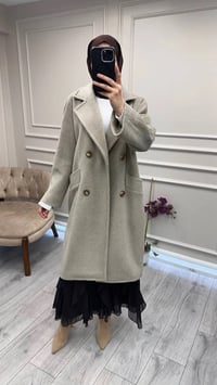 Trenç 5736 Camel Şal Yaka Kaşe Kaban