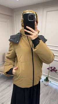 Trenç 5795 Camel Ribanalı Kapitone Mont