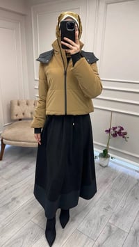 Trenç 5795 Camel Ribanalı Kapitone Mont