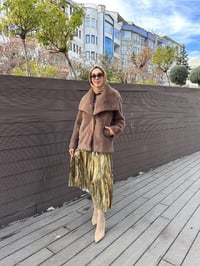 Trenç 7009 Vizon Hakim Yaka Kısa Kürk Kaban