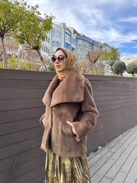 Trenç 7009 Vizon Hakim Yaka Kısa Kürk Kaban