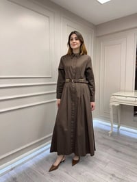 Venöve 26SSELB0001 Kahverengi Cyra Elbise