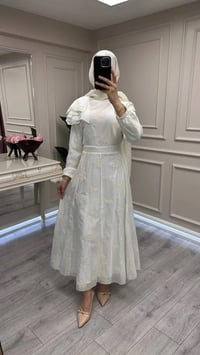 Venöve 26SSELB0026 Beyaz Tobi Elbise