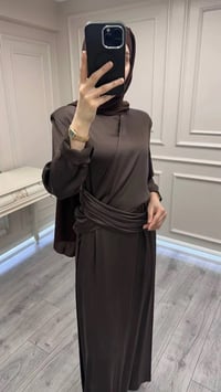 Wennora 1003 Kahve Vatkalı Elbise
