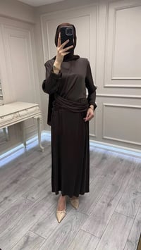 Wennora 1003 Kahve Vatkalı Elbise