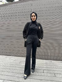 Yusuf Özdemir 24Y1483 Siyah İspanyol Paça Pantolon