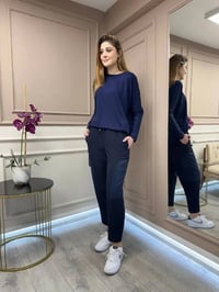 Yusuf Özdemir 25K1532 Lacivert Cep Detaylı Pantolon