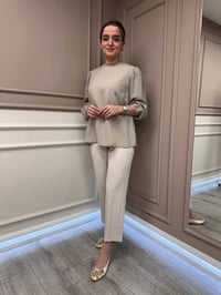 Yusuf Özdemir 25Y1393 Bej Paçası Düğme Detaylı Pantolon