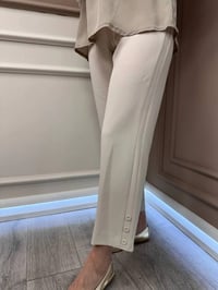 Yusuf Özdemir 25Y1393 Bej Paçası Düğme Detaylı Pantolon