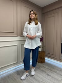 Yusuf Özdemir 25Y1465 İndigo Paçası Düğmeli Pantolon