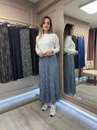 Yusuf Özdemir 25Y1504 Mavi Desenli Etek