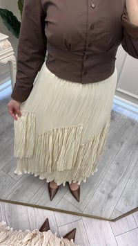 Yusuf Özdemir 26Y1634 Krem Kat Kat Şifon Etek