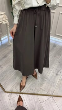 Yusuf Özdemir 26Y1648 Kahve Geniş Paçalı Pantolon Etek
