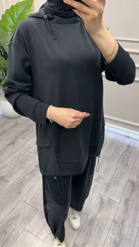 Yusuf Özdemir 6008 Siyah Paça Detaylı Takım