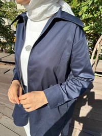 Zeynep Şule 10006 Lacivert Pamuk Fermuarlı Gömlek