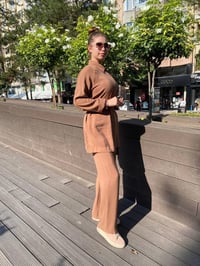 Zeynep Şule 16005 Kahverengi Kemerli İkili Takım