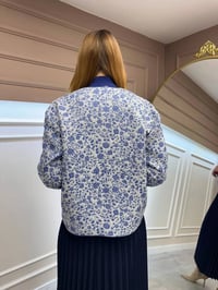 Zeynep Şule 3518001 Beyaz Desenli Kapitone Ceket