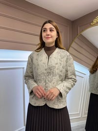 Zeynep Şule 3518001 Vizon Desenli Kapitone Ceket