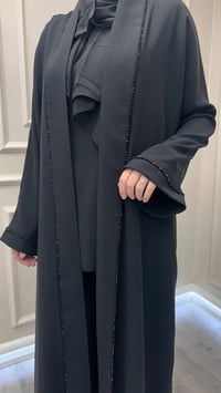 Zigay 1002 Siyah Üçlü Abaya Takım