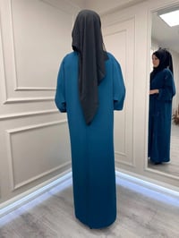 Zigay 1005 Petrol İç Elbiseli Abaya Takım