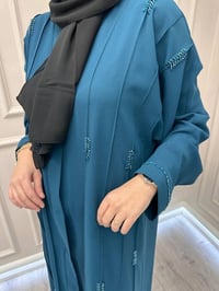 Zigay 1005 Petrol İç Elbiseli Abaya Takım
