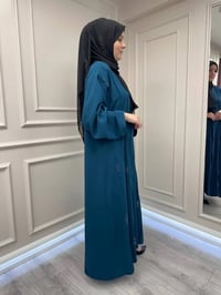 Zigay 1005 Petrol İç Elbiseli Abaya Takım