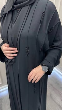 Zigay 1005 Siyah İç Elbiseli Abaya Takım