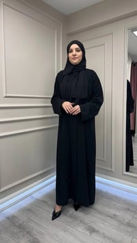 Zigay 1005 Siyah İç Elbiseli Abaya Takım