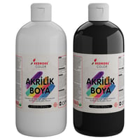 Beyaz-Siyah Akrilik Boya 2'li Set 2x500gr
