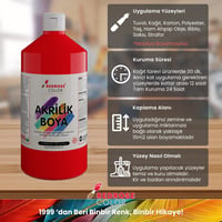 Kırmızı Akrilik Boya 1000gr